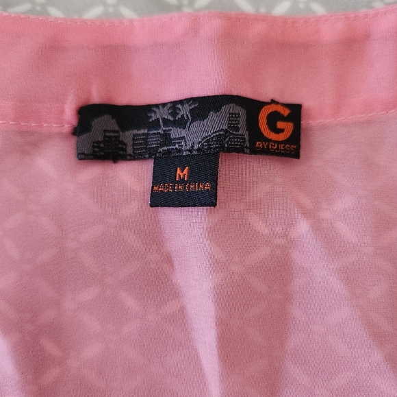 Medium G by Guess Pink Ombre Sheer Racerback Tank Top - Picture 6 of 10